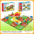 electric building block with railway, children's educational BO plastic toys